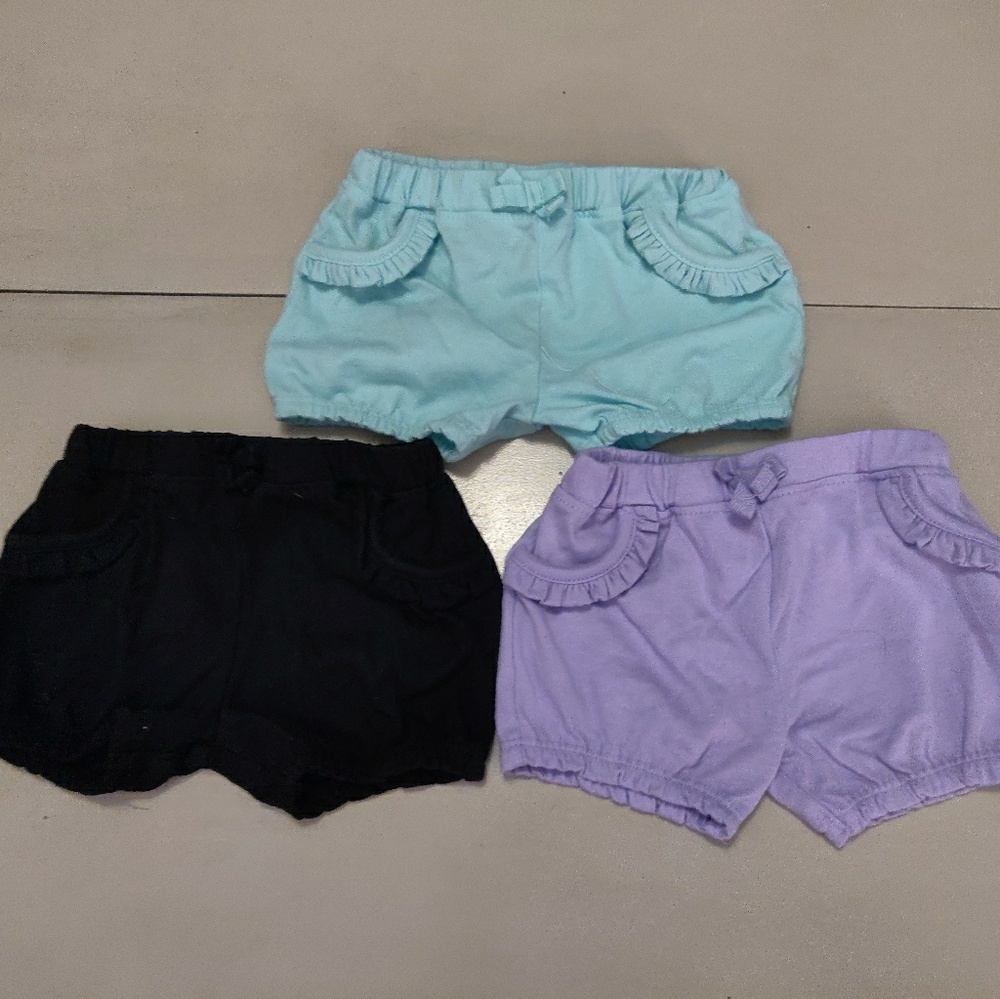 6 pair baby girl shorts